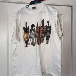 White Cat Graphic Short Sleeve Tee